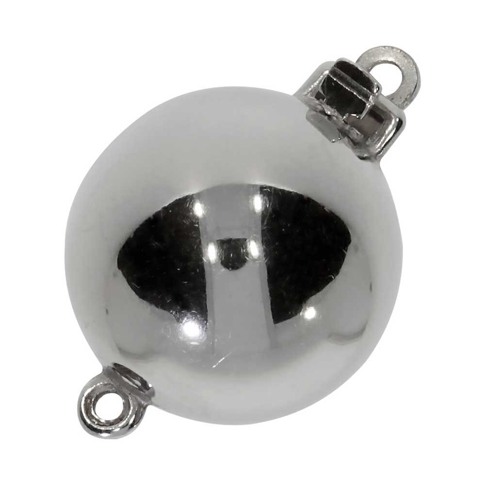 Polished ball clasp 585/- white gold, 6 mm 