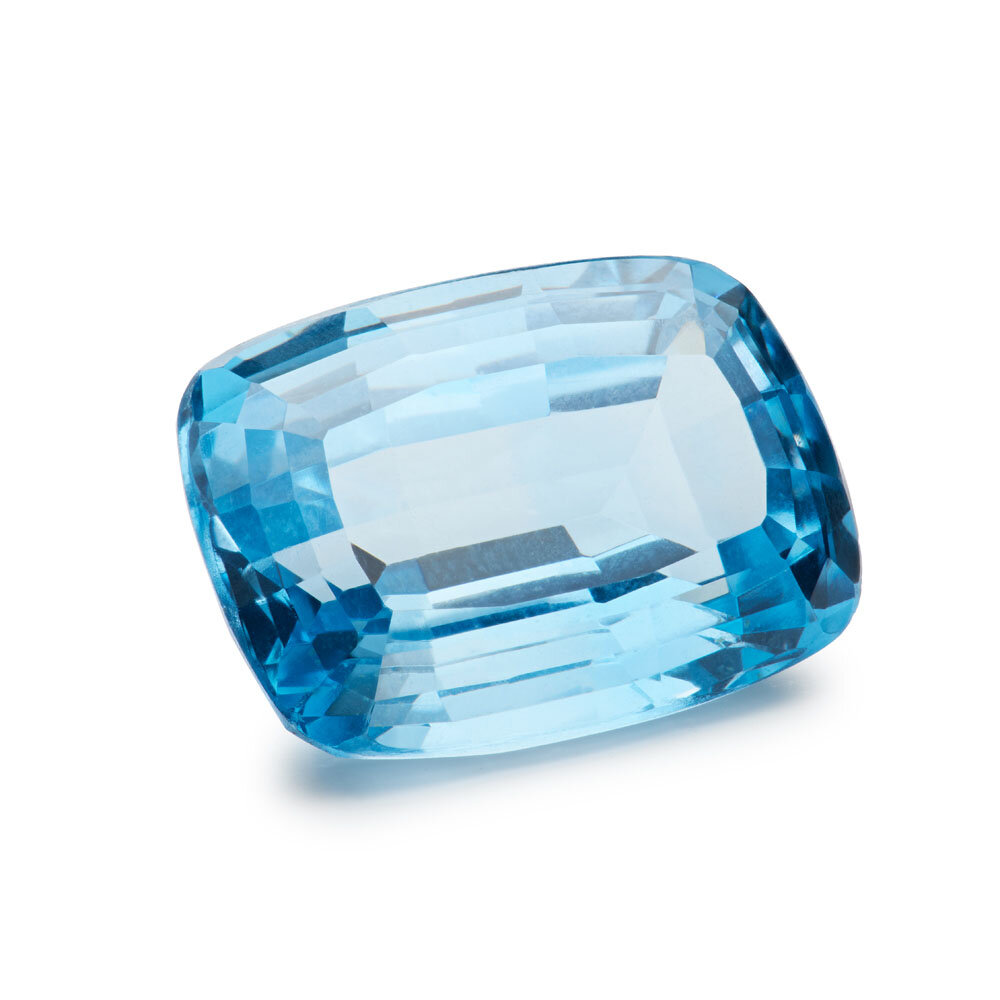 Synthetic spinel, aquamarine, fancy cut 