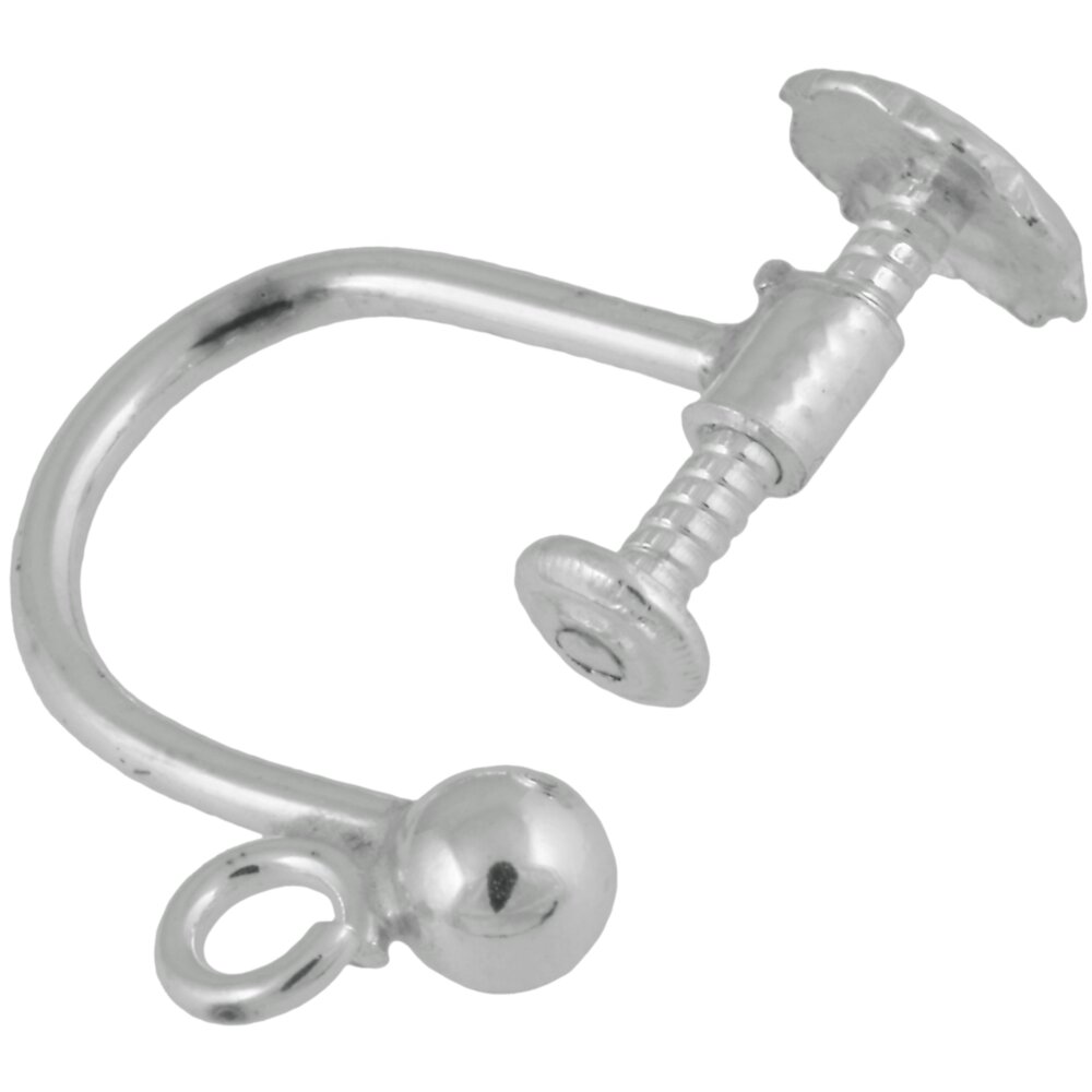 Screwback with jump ring and bead 925/-  