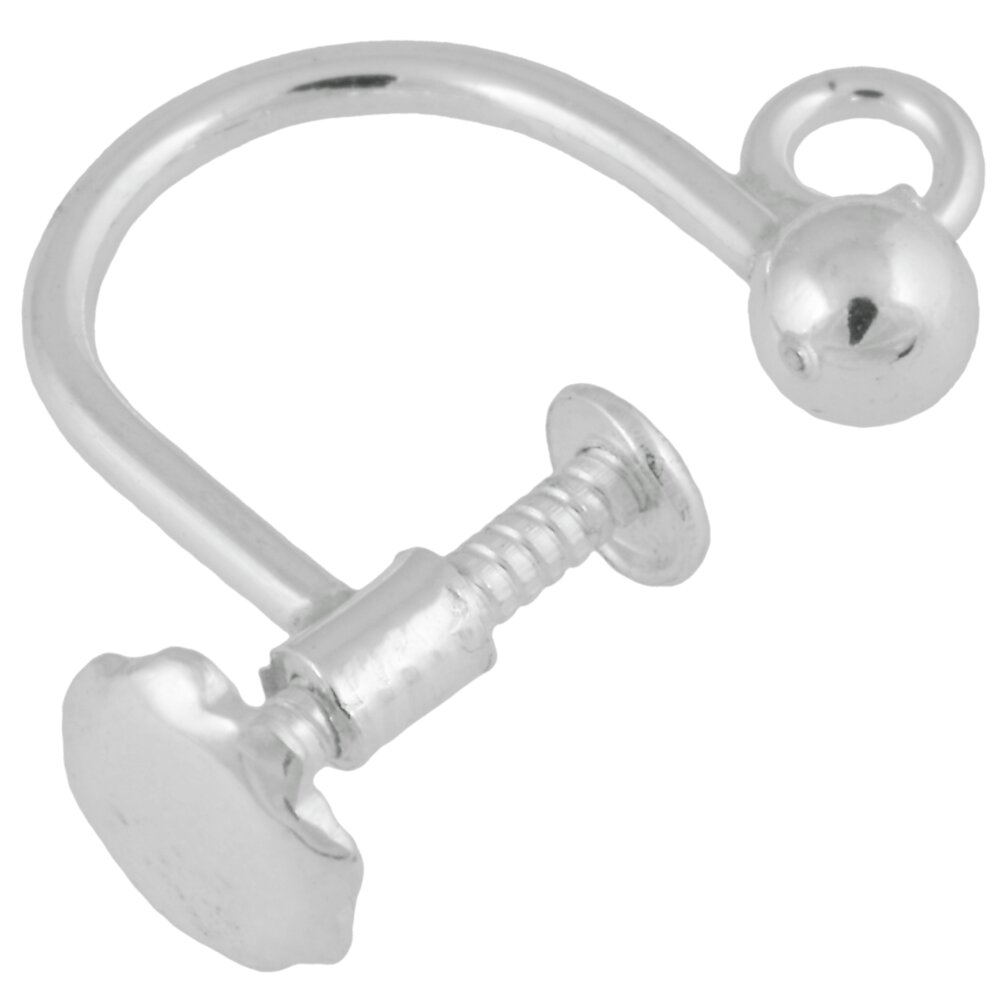 Screwback with jump ring and bead 925/-  