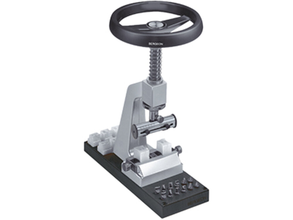 Watch case opener tool / swing press 
