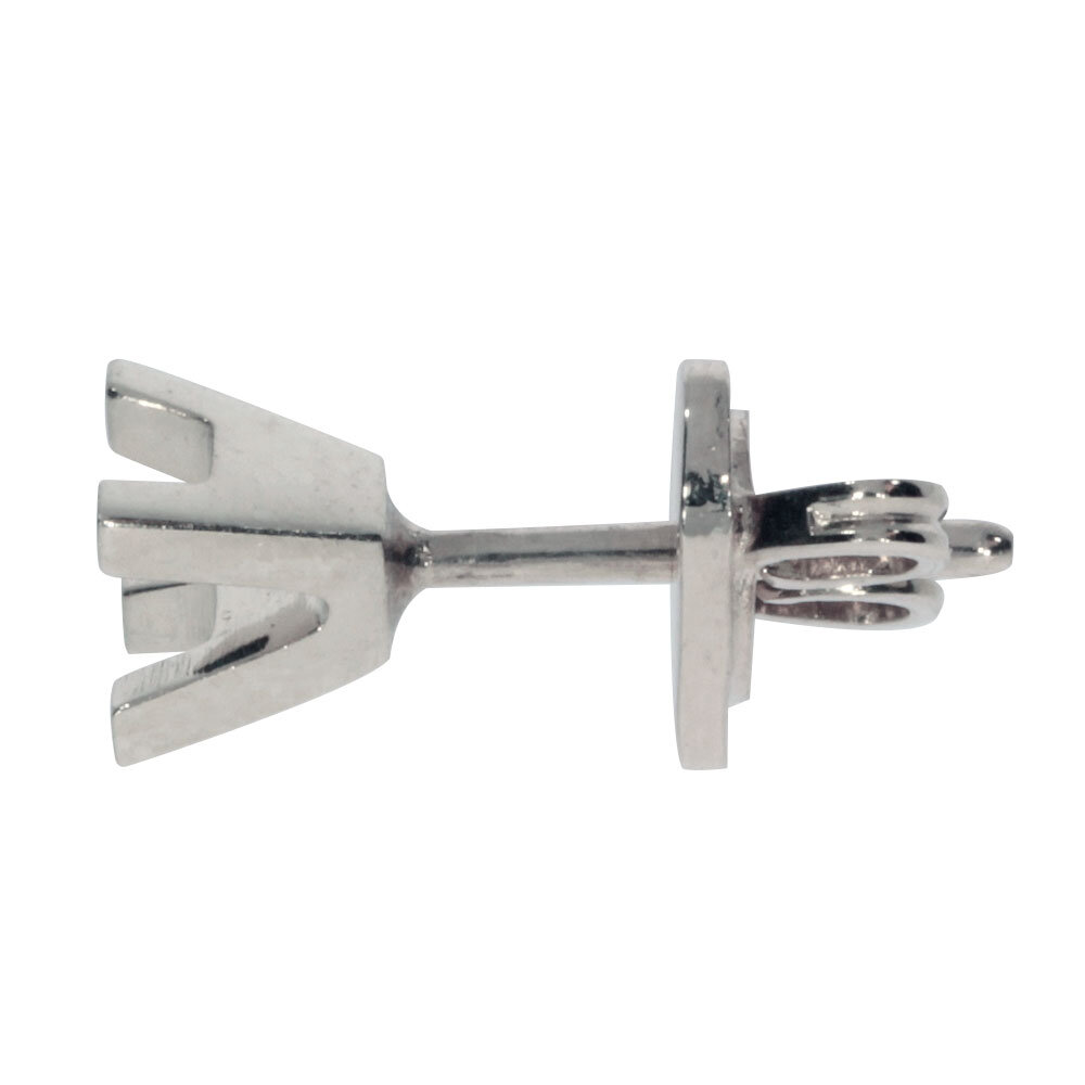 Ear stud with 4 prongs 750/- white gold 