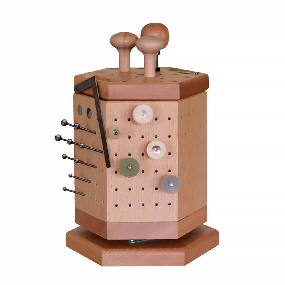 Storage carousel for cutters, beechwood 