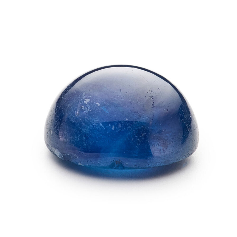 Blå safir, rund cabochon, Ø 7,60 mm 