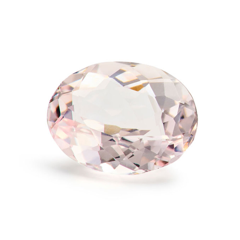 Morganite, pink, oval fasett 