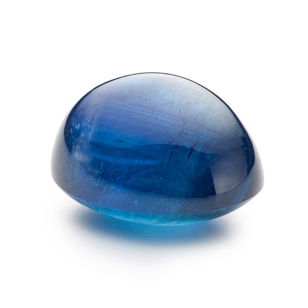 Blå safir, oval cabochon, Ceylon, 11,40 x 9,20 mm 