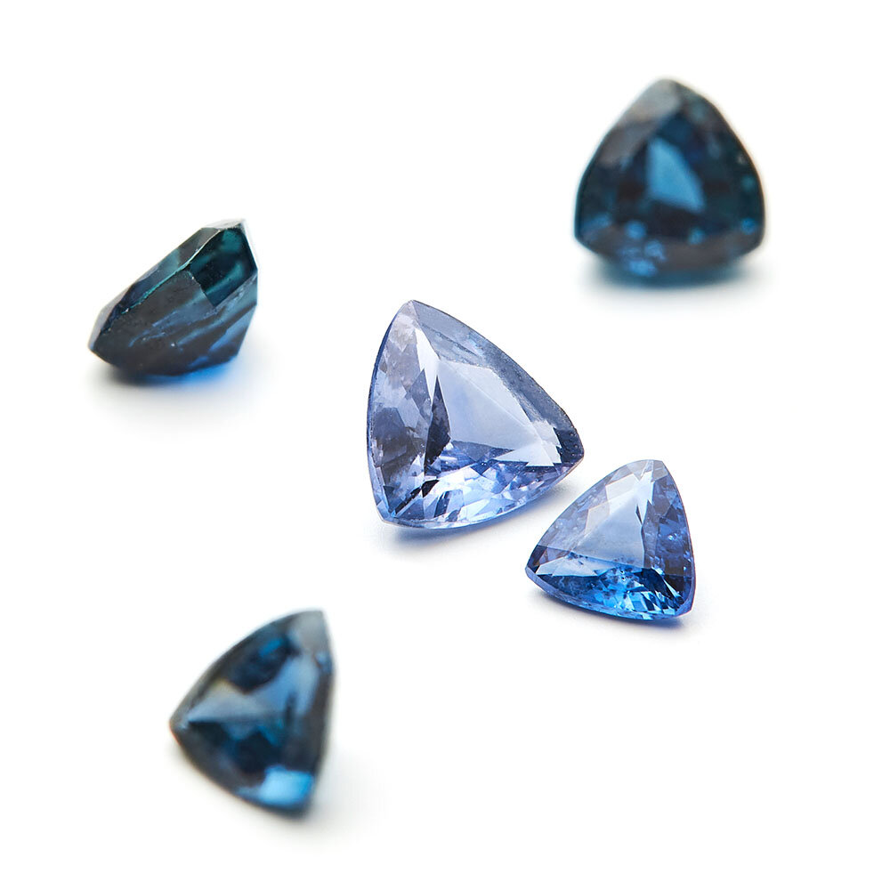 Sapphire, blue, trilliant 