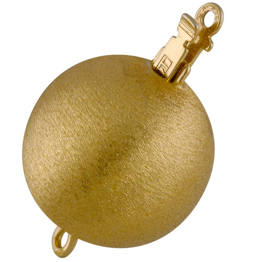 Matt ball clasp 925/- gold-plated, 10 mm 