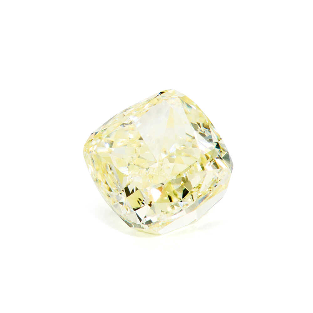Cushion Natural Light Yellow/VS 1.00 ct 