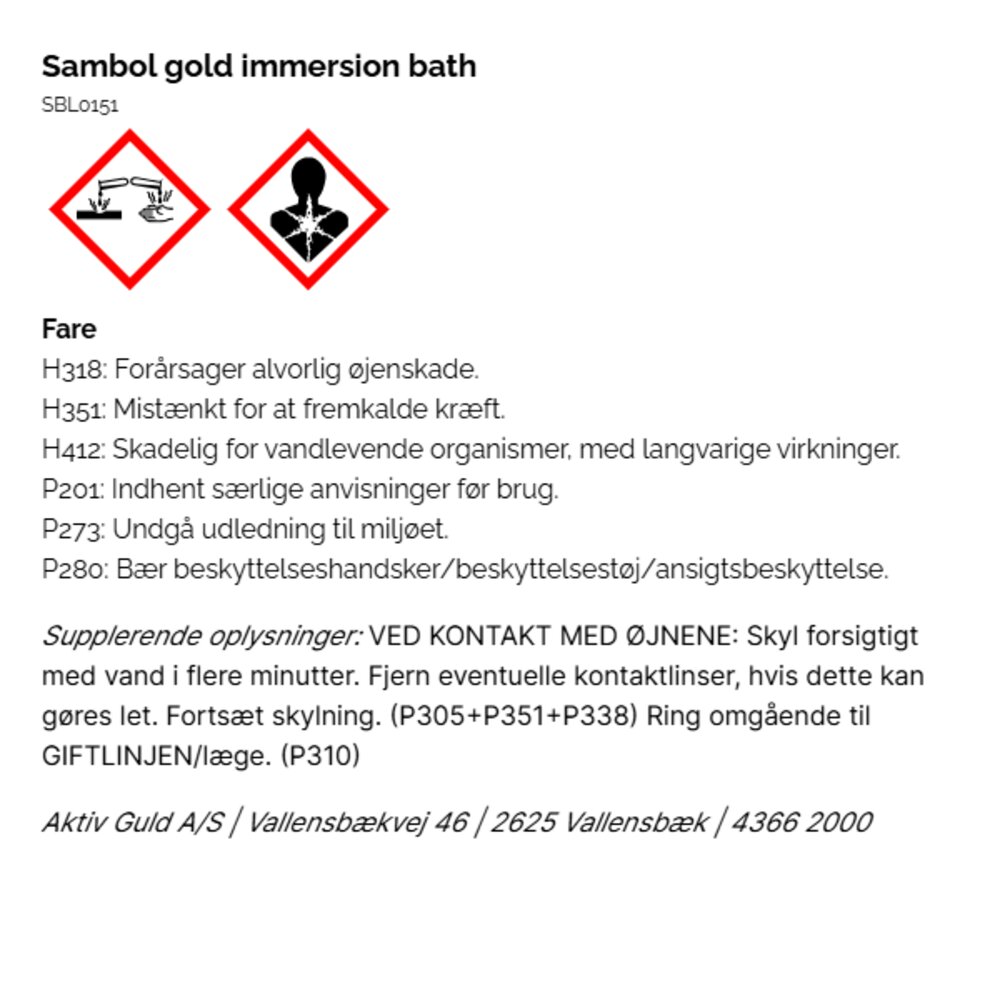 Gold immerse bath, 150 ml 