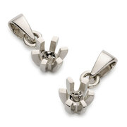 Pendant with 6 prongs and pendant bail 585/- white gold