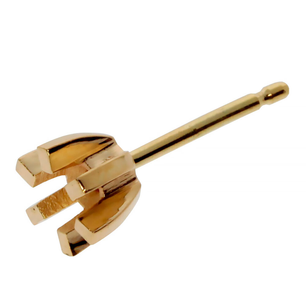 Ear stud with 6 prongs 585/- yellow gold 