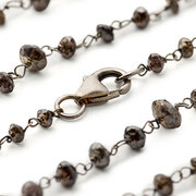Collier med sorte rådiamanter, 15,45 carat