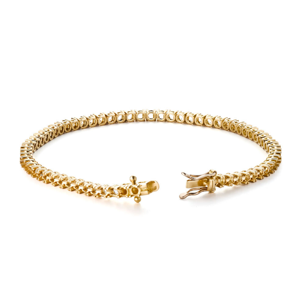 Tennis bracelet 750/- yellow gold 