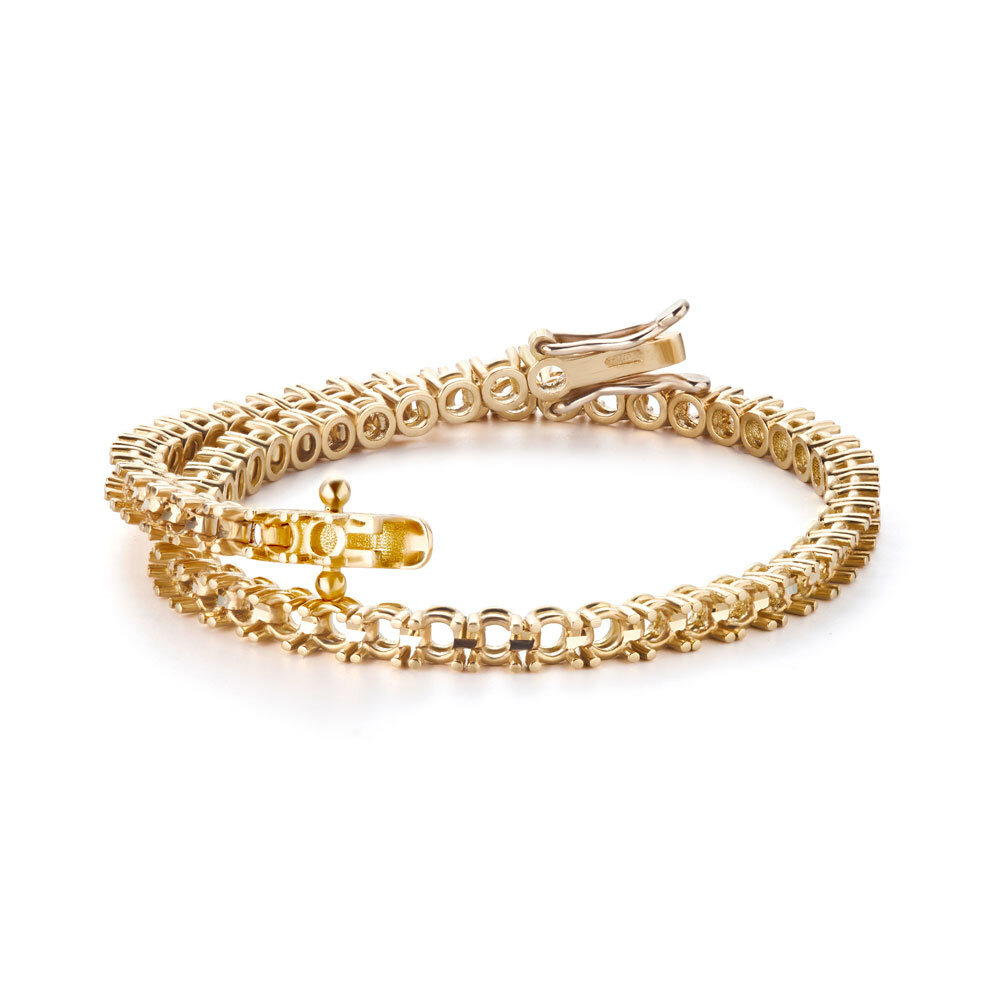 Tennis bracelet 750/- yellow gold 
