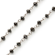 Black treated rough diamond necklace, 15.60 carat