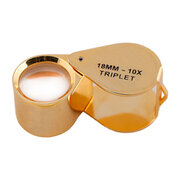 Magnifier triplet in gold colour 10X - 18 mm