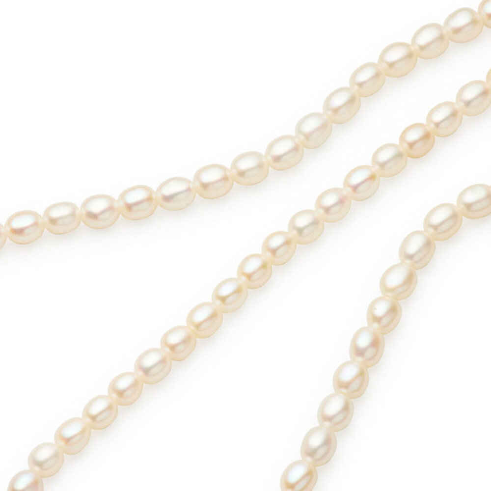 Chain with rice-shaped freshwater pearls, cultured  