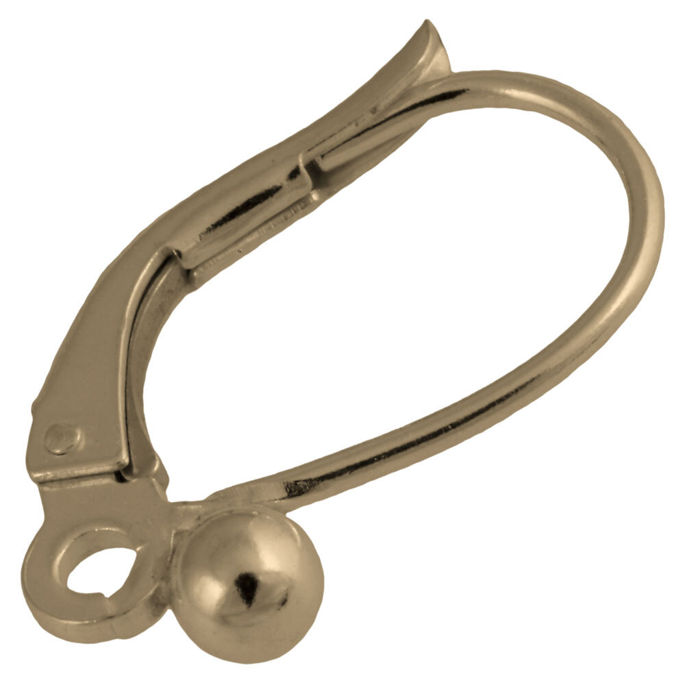 Leverback with bead and open jump ring 925/- gold-plated 