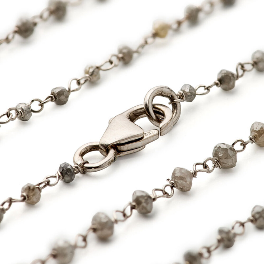 Collier med grå rådiamanter, 14,51 carat 