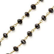 Black rough diamonds necklace, 13.13 carat