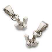 Pendant with 4 prongs and pendant bail 585/- white gold