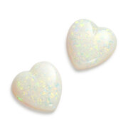 White opal, heart-shaped cabochon, 10.90 x 10.40 mm