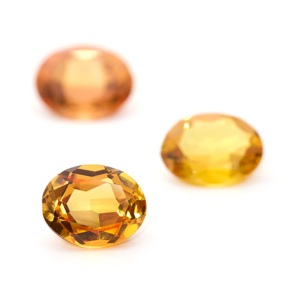 Synthetic danburite, oval diamond cut 
