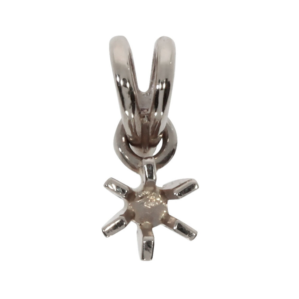 Pendant with 6 prongs 0.05 ct, 585/- white gold 