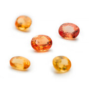 Orange sapphire, oval diamond cut