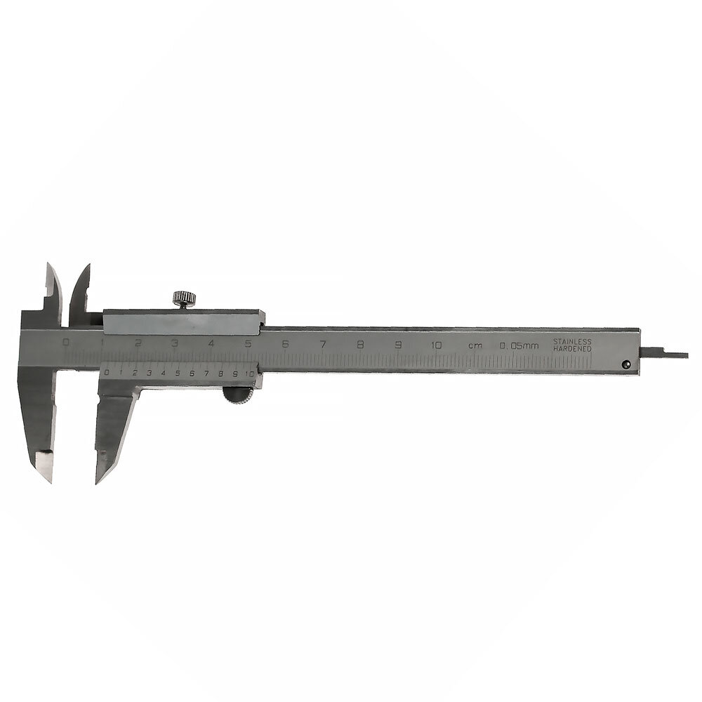 Small vernier caliber with set screw, 100 mm 