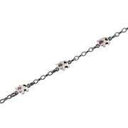 Barnarmband ärt med emaljerade kor 925/-