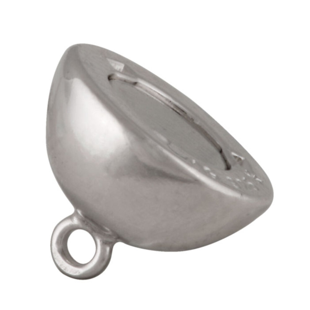Polished magnet clasp, horizontal opening 925/- rhodium plated 