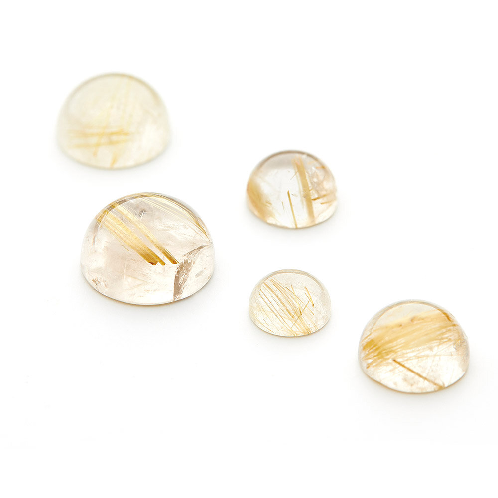 Rutilkvarts, rund cabochon 