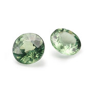 Green sapphire, round diamond cut, 5.00 mm