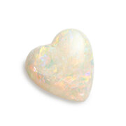 White opal, heart-shaped cabochon, 11.80 x 11.00 mm
