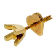 Ear stud with 4 prongs 750/- yellow gold