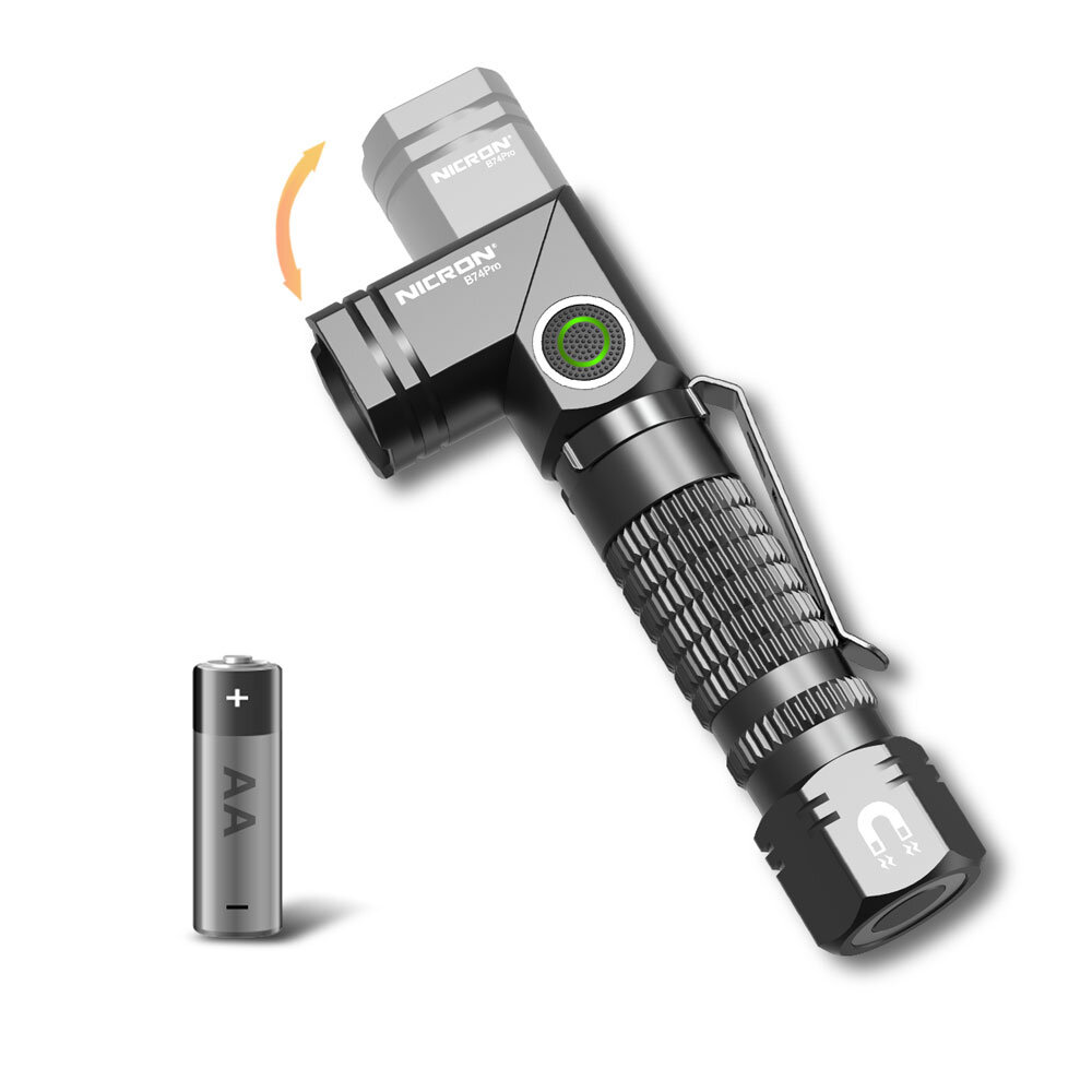 Nicron B74Pro mini flashlight with magnet and twist function 