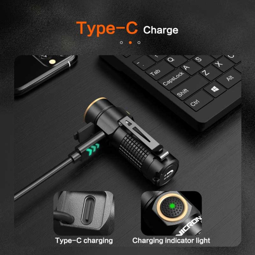 Mini LED Flashlight 1200 lm – incl. USB-C cable 