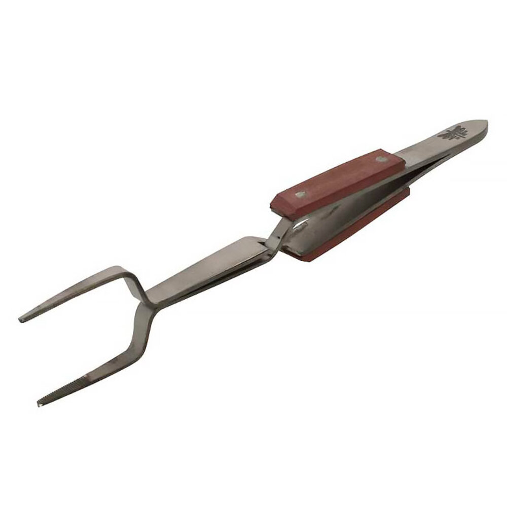 Tweezer with square mouth, cross lock 