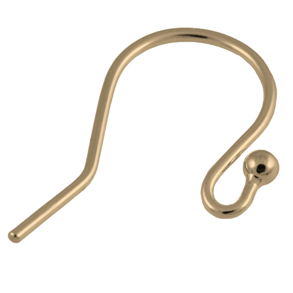 Ear hook with bead 925/- gold-plated  