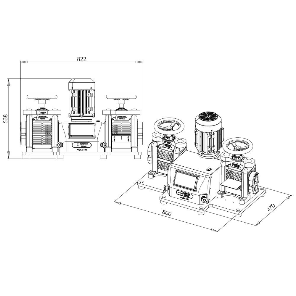 Combi power rolling mill TUI 130, double sided, Durston 