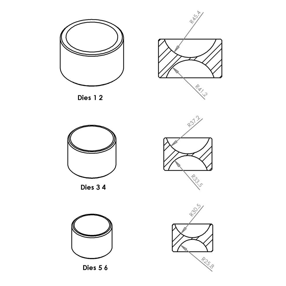 Punch set, 50- 85 mm, Durston (6 pcs.) 