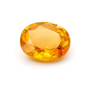 Orange sapphire, oval diamond cut