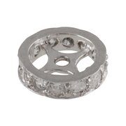 Rondelle-shaped bead with zirkonia 925/-