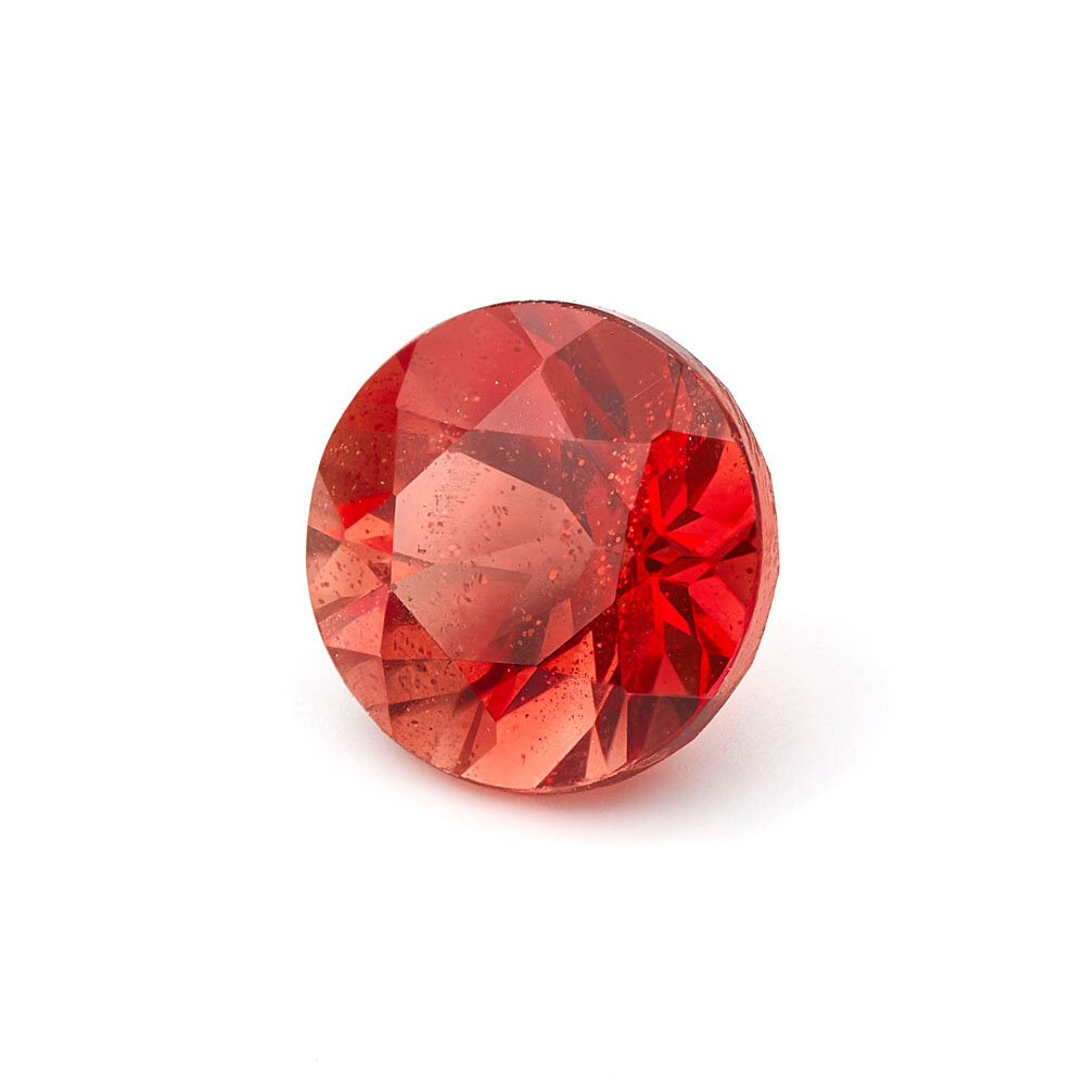 Sunstone, round diamond cut, 4.00 mm 