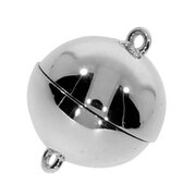 Magnet-kulalås, blank 585/- vitguld