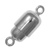 Magnetlås, blank cylinderformat 925/- rodierat