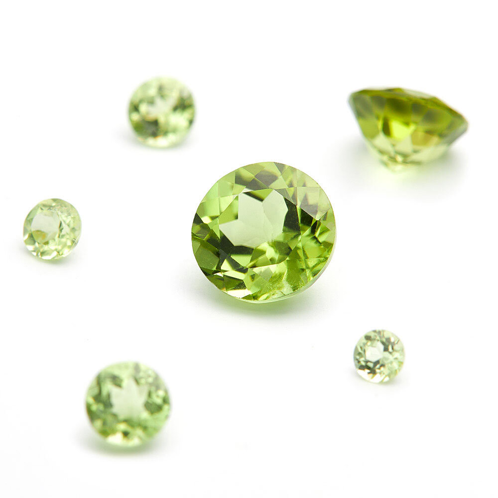 Peridot, rund facet 