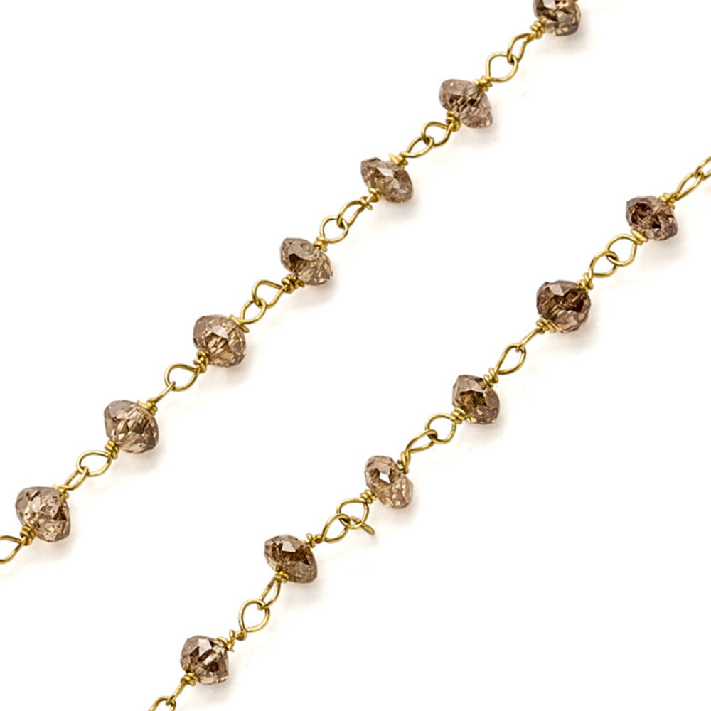 Brown rough diamonds necklace, 6.76 carat 